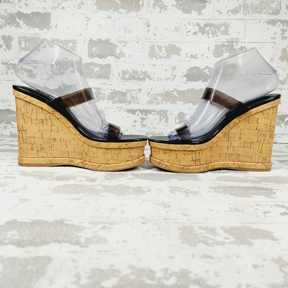 NEW NINE WEST Women's Rapps3 Black Summer Strappy Wedge Sandals K671 - Picture 7 of 13